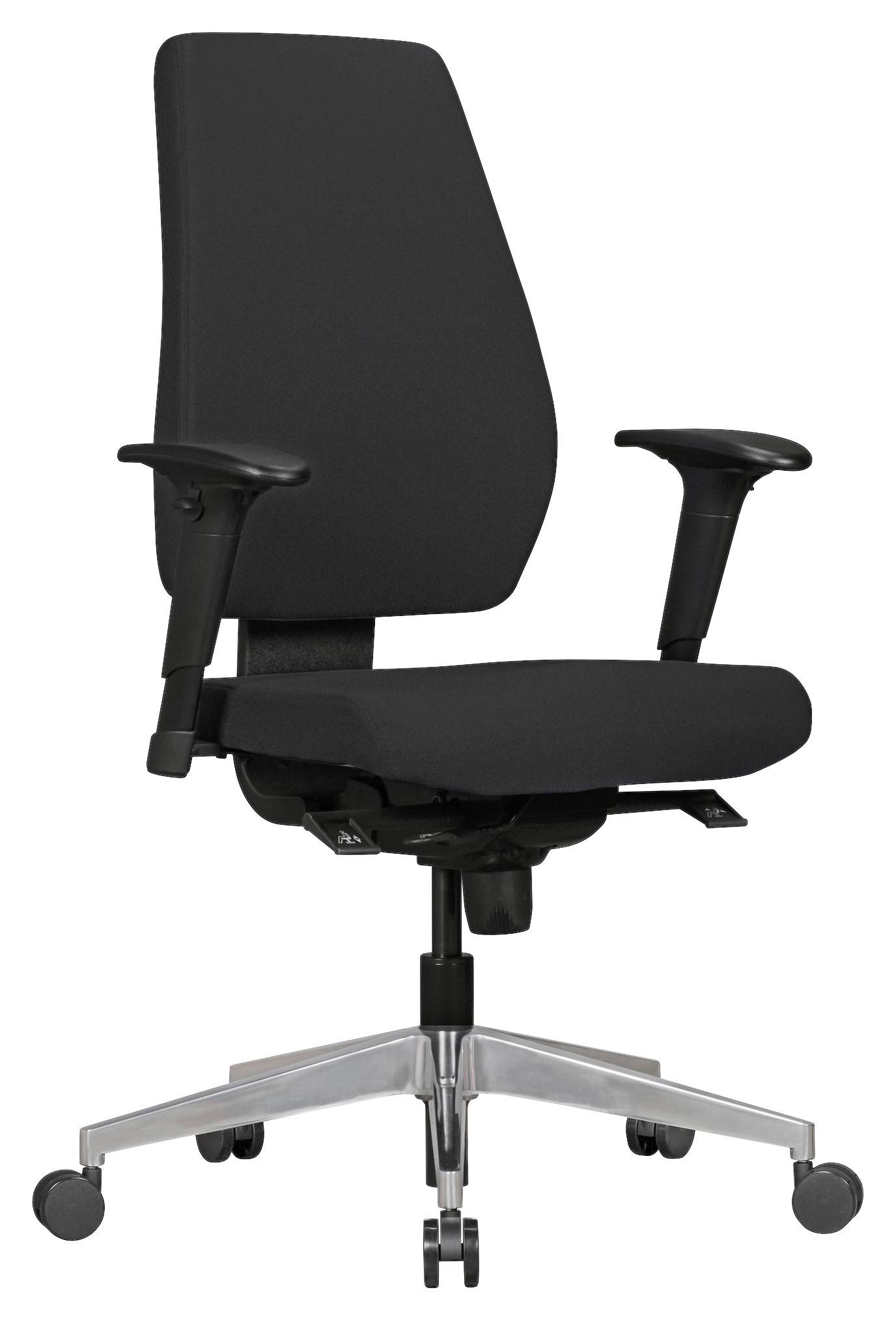 Drehstuhl Darius Schwarz - Schwarz/Alufarben, MODERN, Kunststoff/Textil (63/119/63cm) - MID.YOU