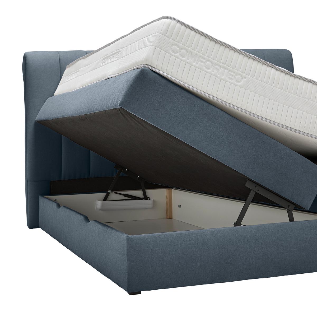 Boxspringbett Belano Dunkelblau ca. 180x200cm - Dunkelblau, KONVENTIONELL, Holz/Holzwerkstoff (180/200cm) - Premium Living