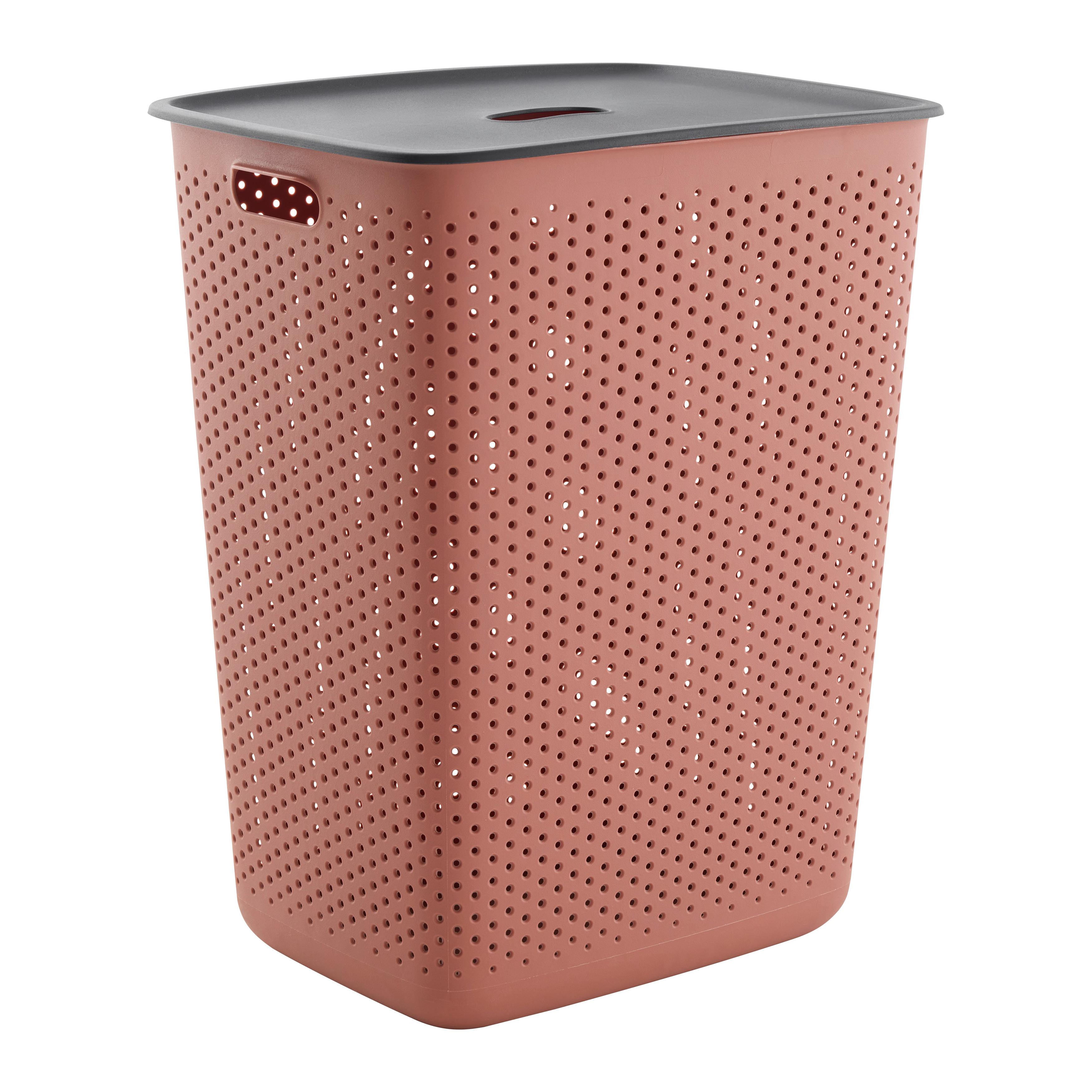 Wäschetonne Maja Dunkelrot/Schwarz ca. 60 l - Schwarz/Dunkelrot, MODERN (45/34/58cm) - Mömax