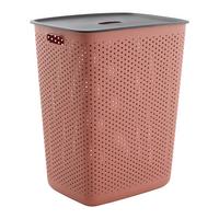 Wäschetonne Maja Dunkelrot/Schwarz ca. 60 l - Schwarz/Dunkelrot, MODERN (45/34/58cm) - Mömax