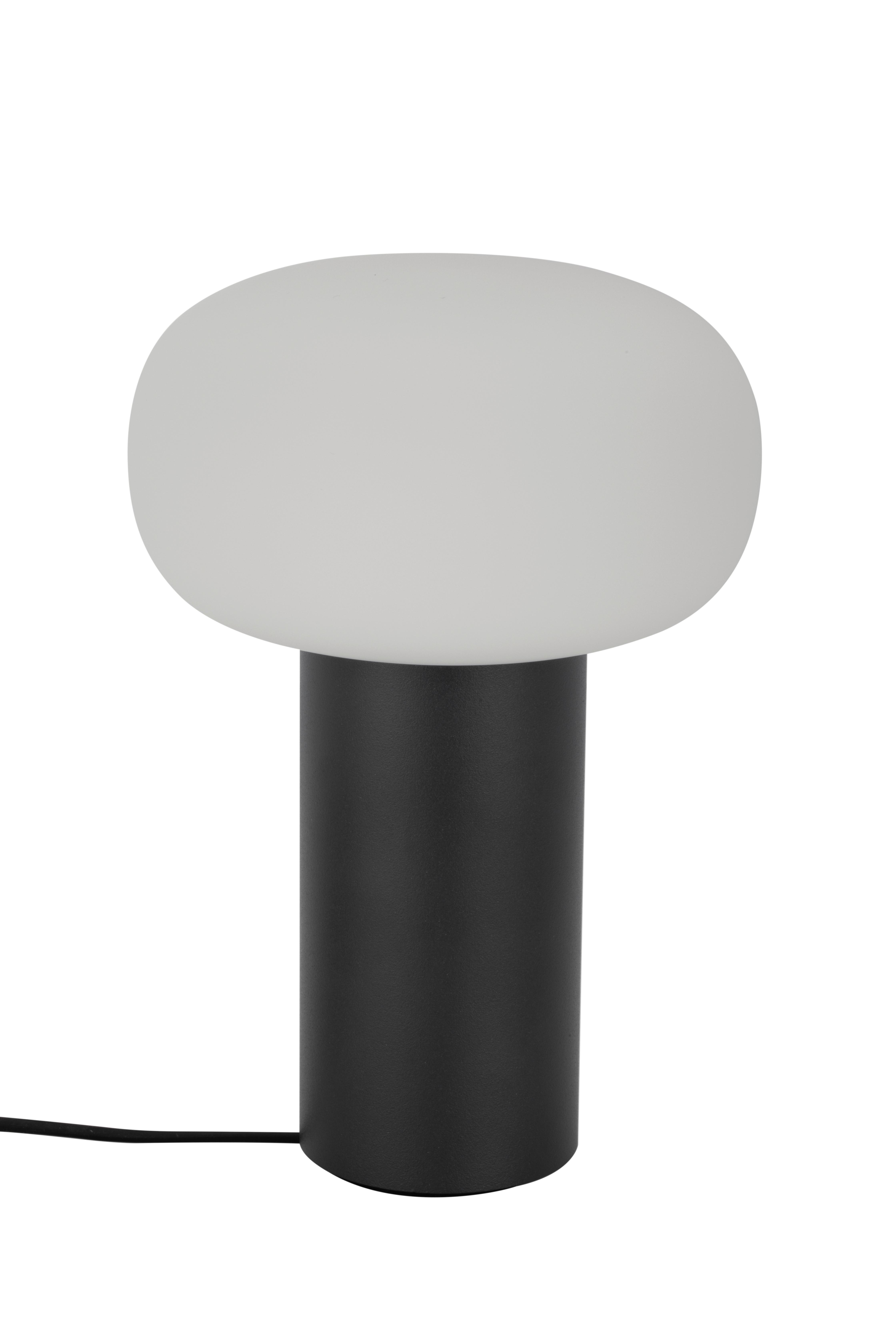 LAMPA STOŁOWA Z AKUMULATOREM FUNGO - biały/ciemnoszary, Design, metal/szkło (13/19cm) - Dieter Knoll