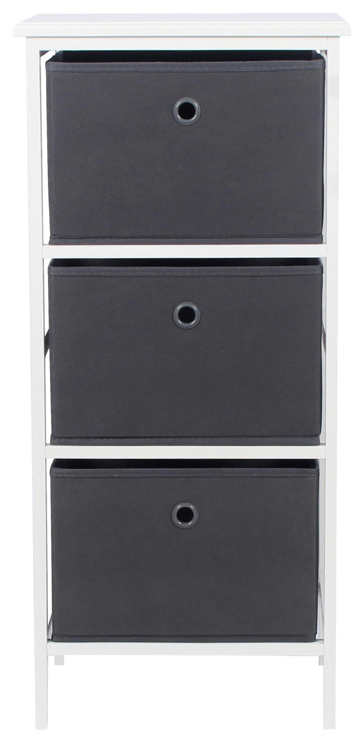 Etajeră OLIVER 2 - alb/gri, Modern, hârtie/lemn (37/80/30cm) - Modern Living