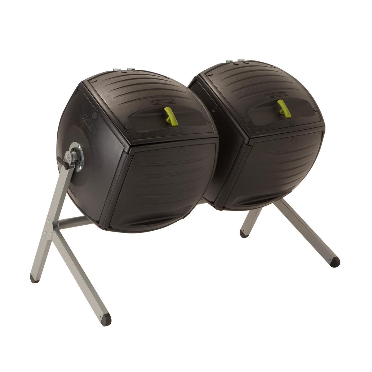 Komposter Kompost-Zwilling Schwarz ca. 380l - Schwarz, Basics, Kunststoff (148/111/80cm)