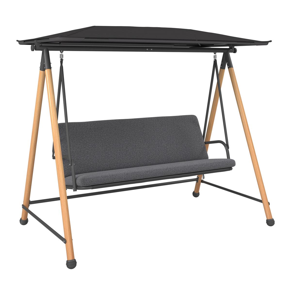 Balansoar Budapest - antracit/negru, Modern, metal/textil (215/182/120cm) - Mömax