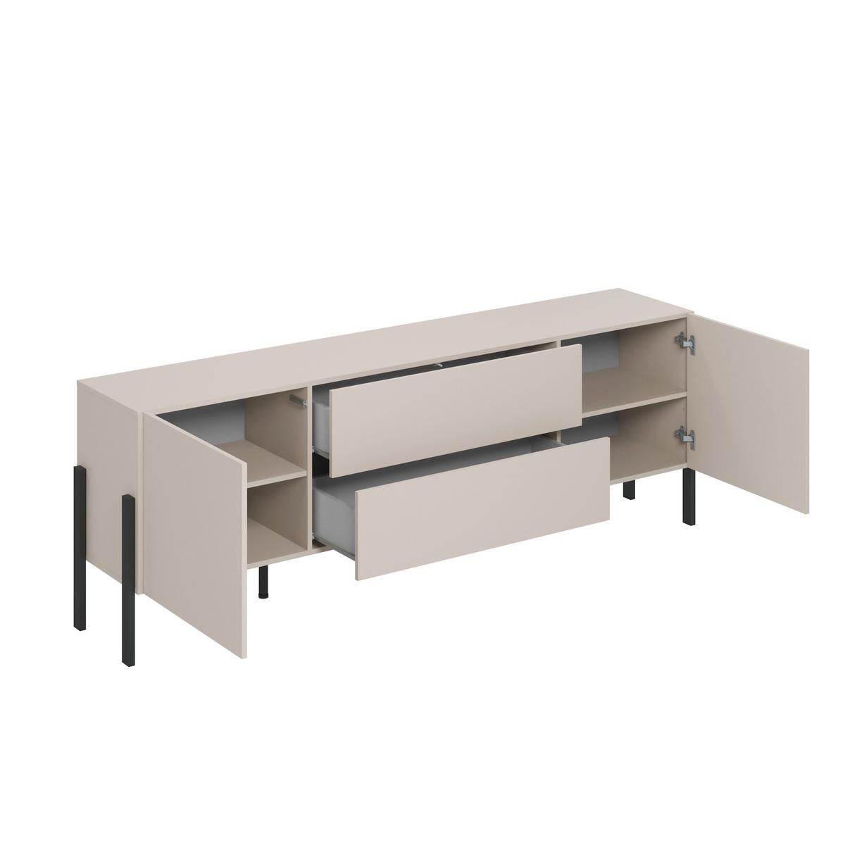 Tv Szekrény Jukon - kasmírszínű, Modern, faalapú anyag (204/70/40cm)