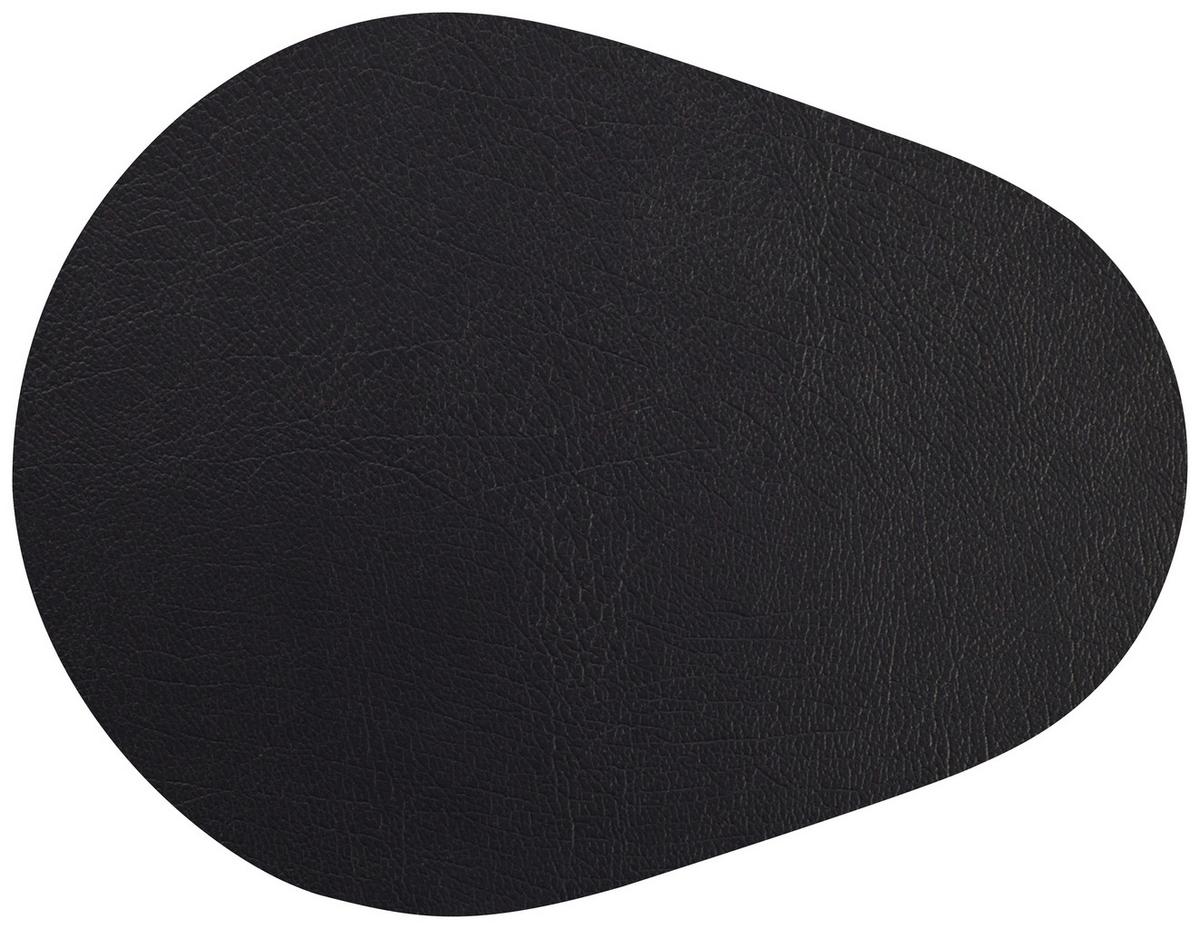 Alátét Jette - fekete, bőr (10/13cm) - Premium Living
