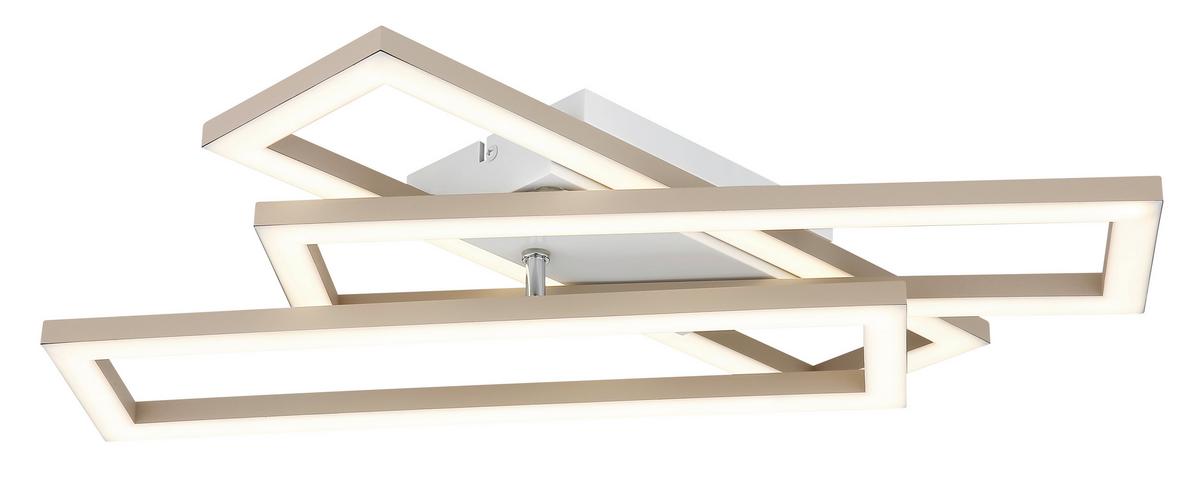 Led Stropna Svjetiljka Wilton - bijela/boje pijeska, Design, plastika (55/40/7,5cm) - Globo