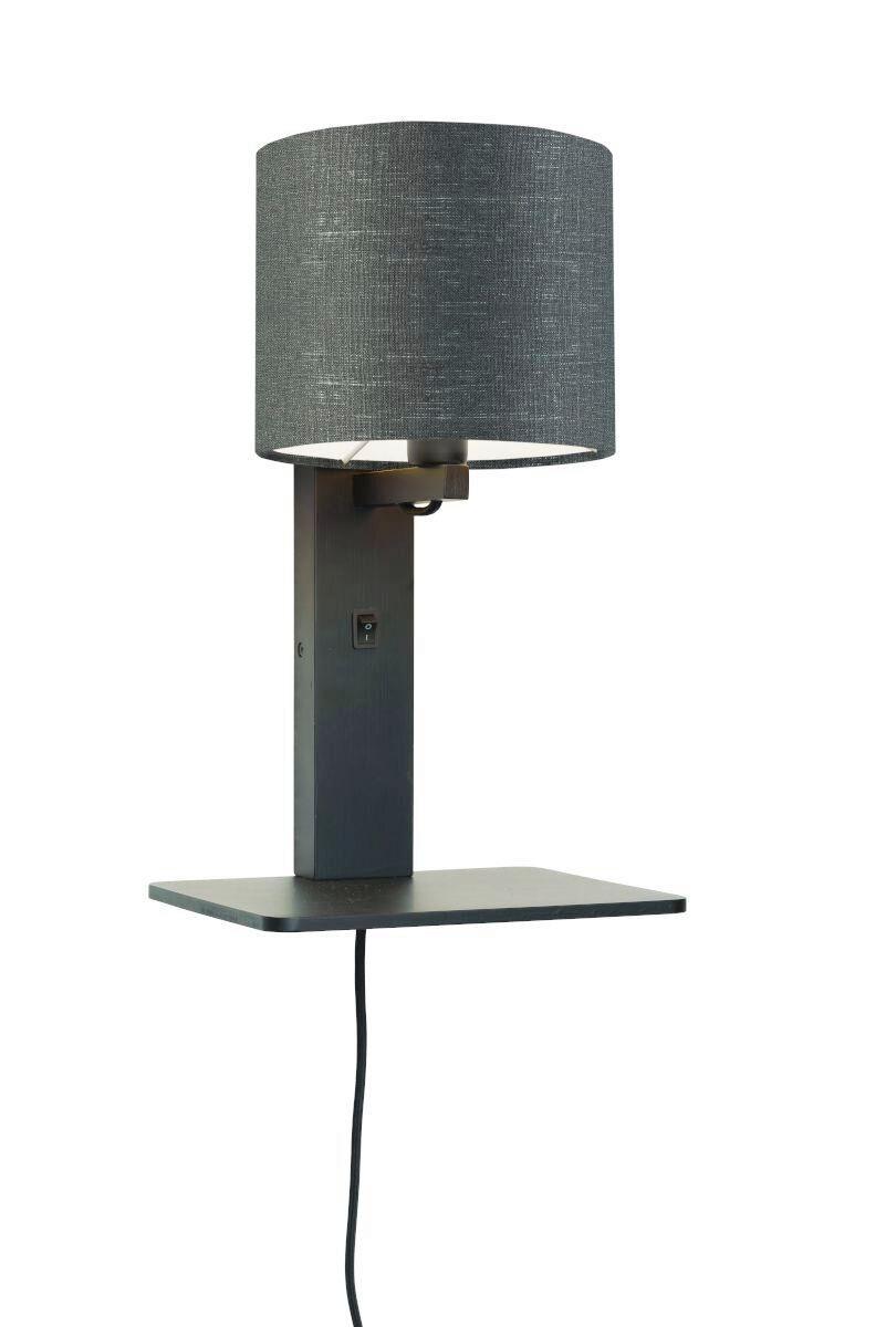 Stenska Svetilka Andes, Temno Siva, Črna - temno siva/črna, Trend, tekstil/les (19/24/36cm) - Good & Mojo