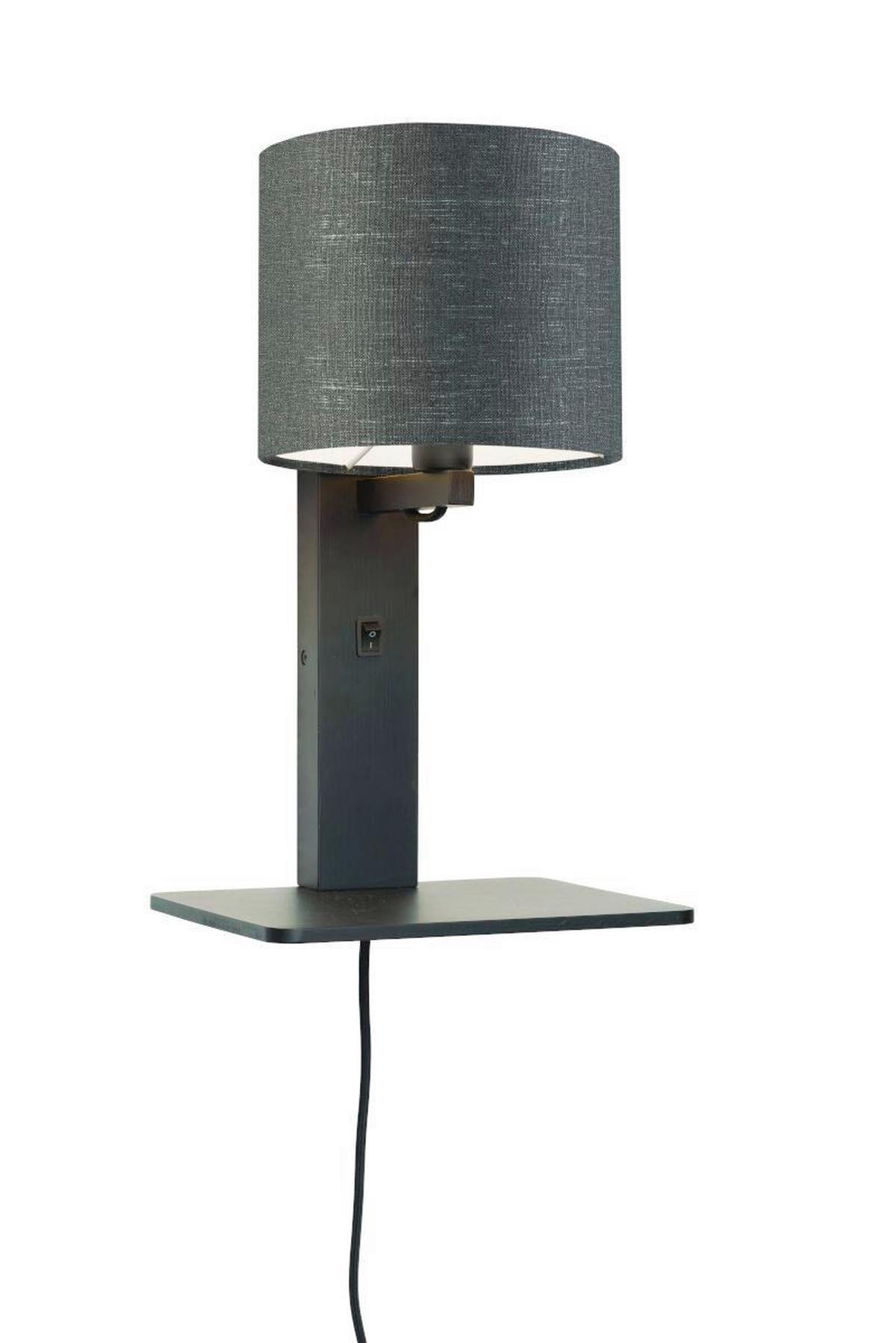 Stenska Svetilka Andes, Temno Siva, Črna - temno siva/črna, Trend, tekstil/les (19/24/36cm) - Good & Mojo