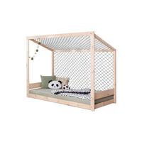 Bodenbett Fußball Holz ca. 90x200 cm - Naturfarben, MODERN, Holz/Textil (90/200cm) - MID.YOU