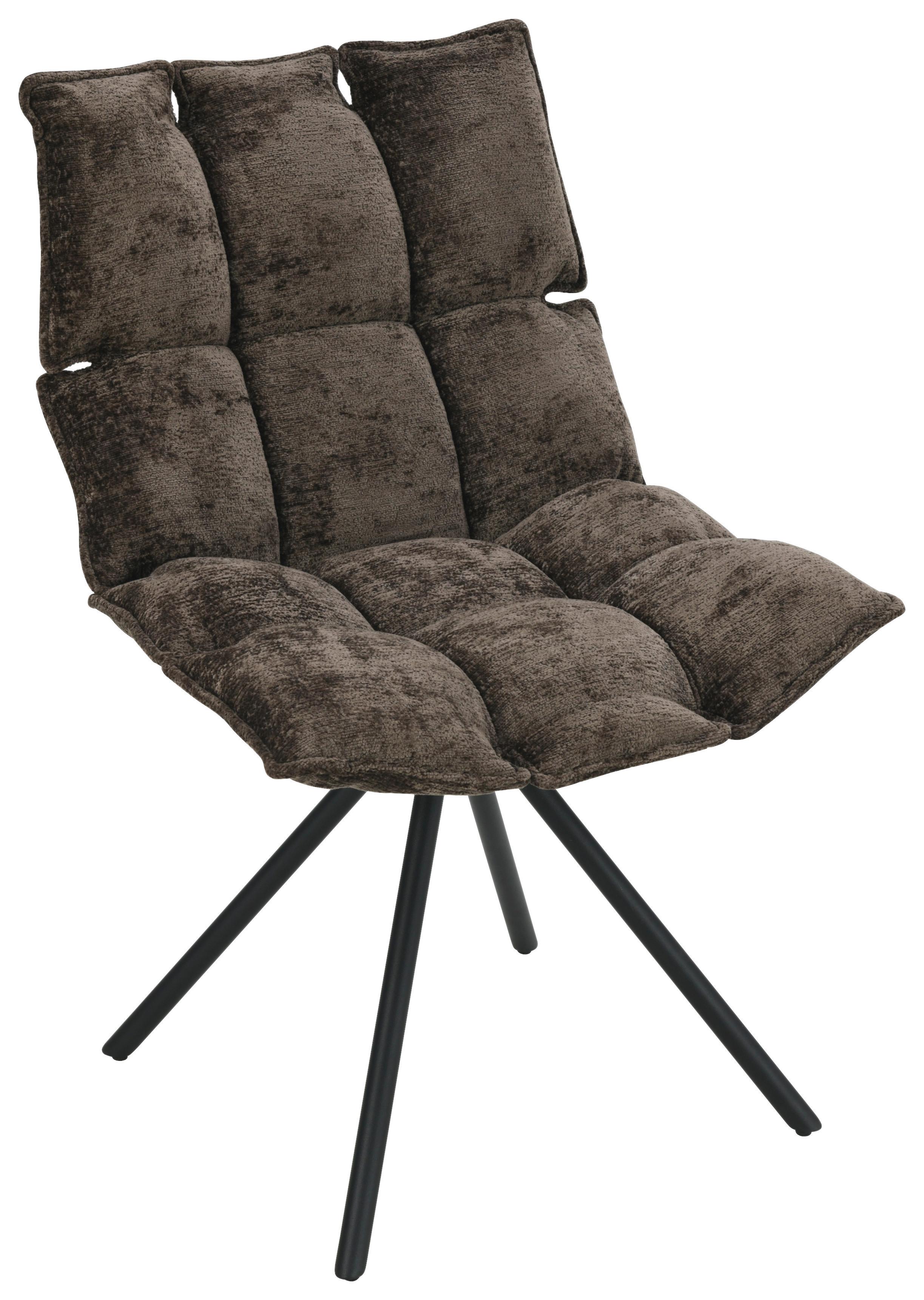 Stuhl Carla Dunkelbraun - Dunkelbraun/Schwarz, Trend, Holz/Textil (57/86/66cm) - Mömax