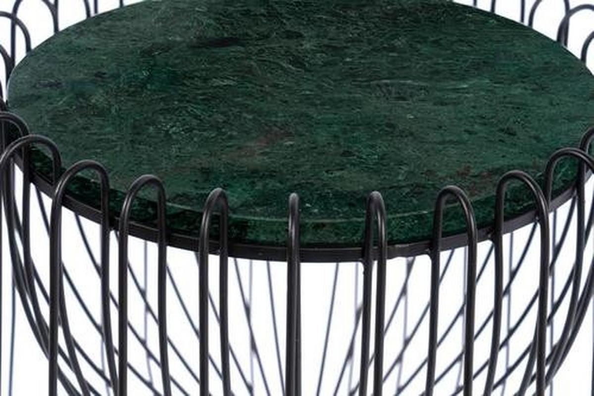 BEISTELLTISCH LTYOM-GRN - Schwarz/Grün, Basics, Stein/Metall (50/51/50cm) - Kayoom