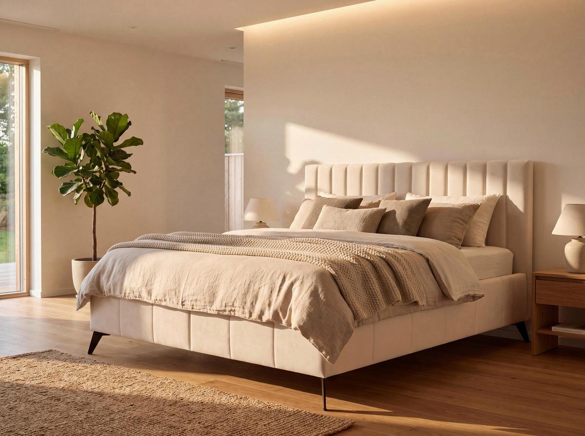 Tapecirani Krevet Vivien 2 - crna/krem, Moderno, drvo/tekstil (160/200cm) - Modern Living