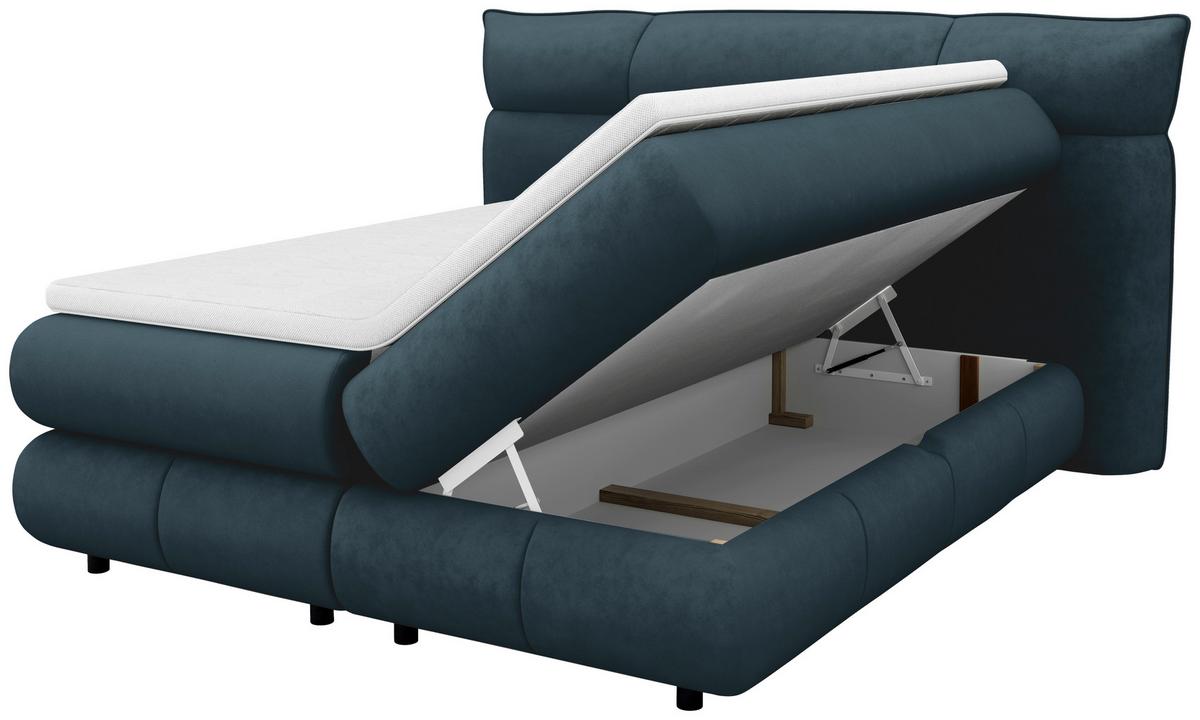 Boxspring Krevet Carmelo - zelena/crna, Trend, tekstil/plastika (160/200cm) - Premium Living