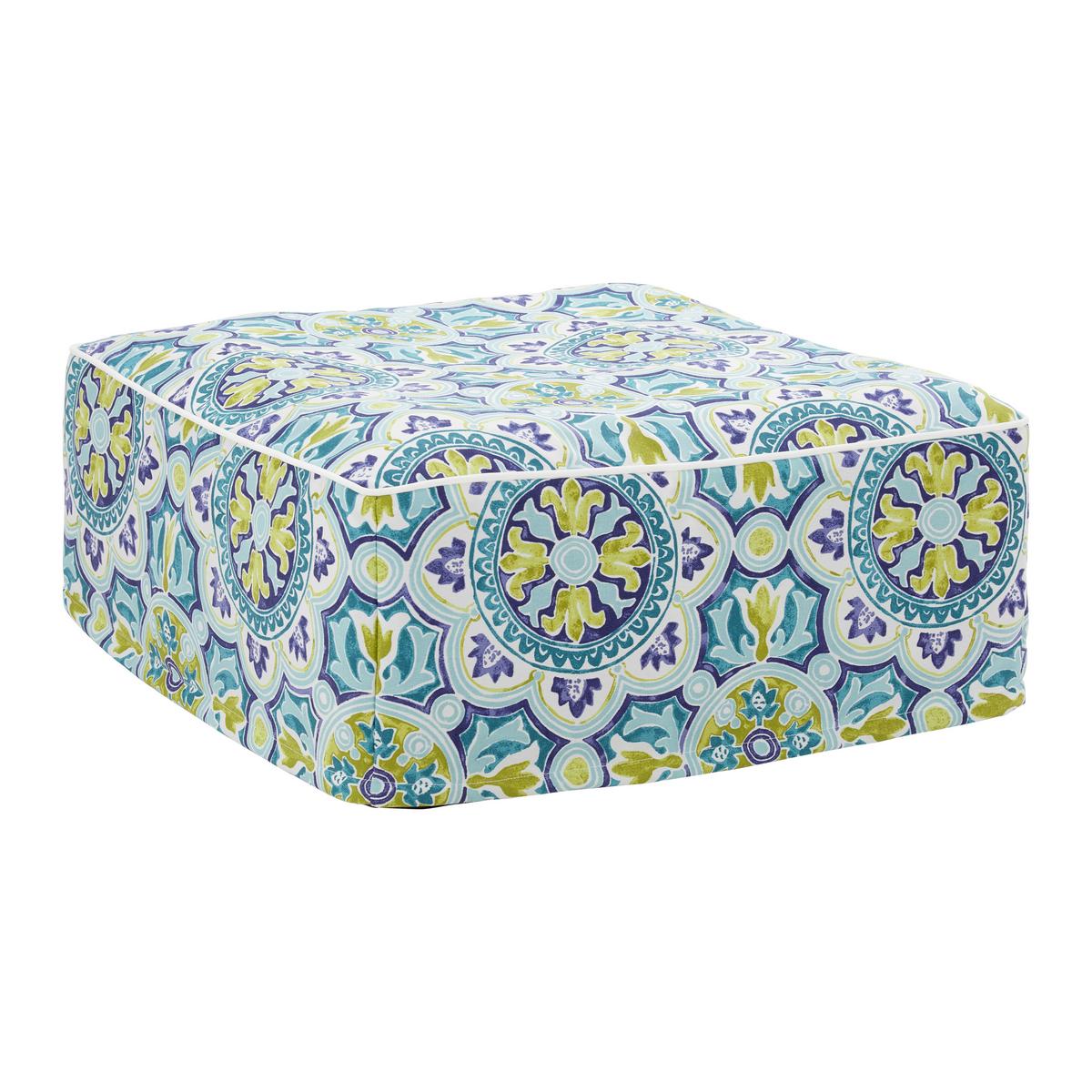 Pouf Cassy Blau ca. 60x23 cm - Blau/Multicolor, MODERN, Textil (60/23/60cm) - Bessagi Garden