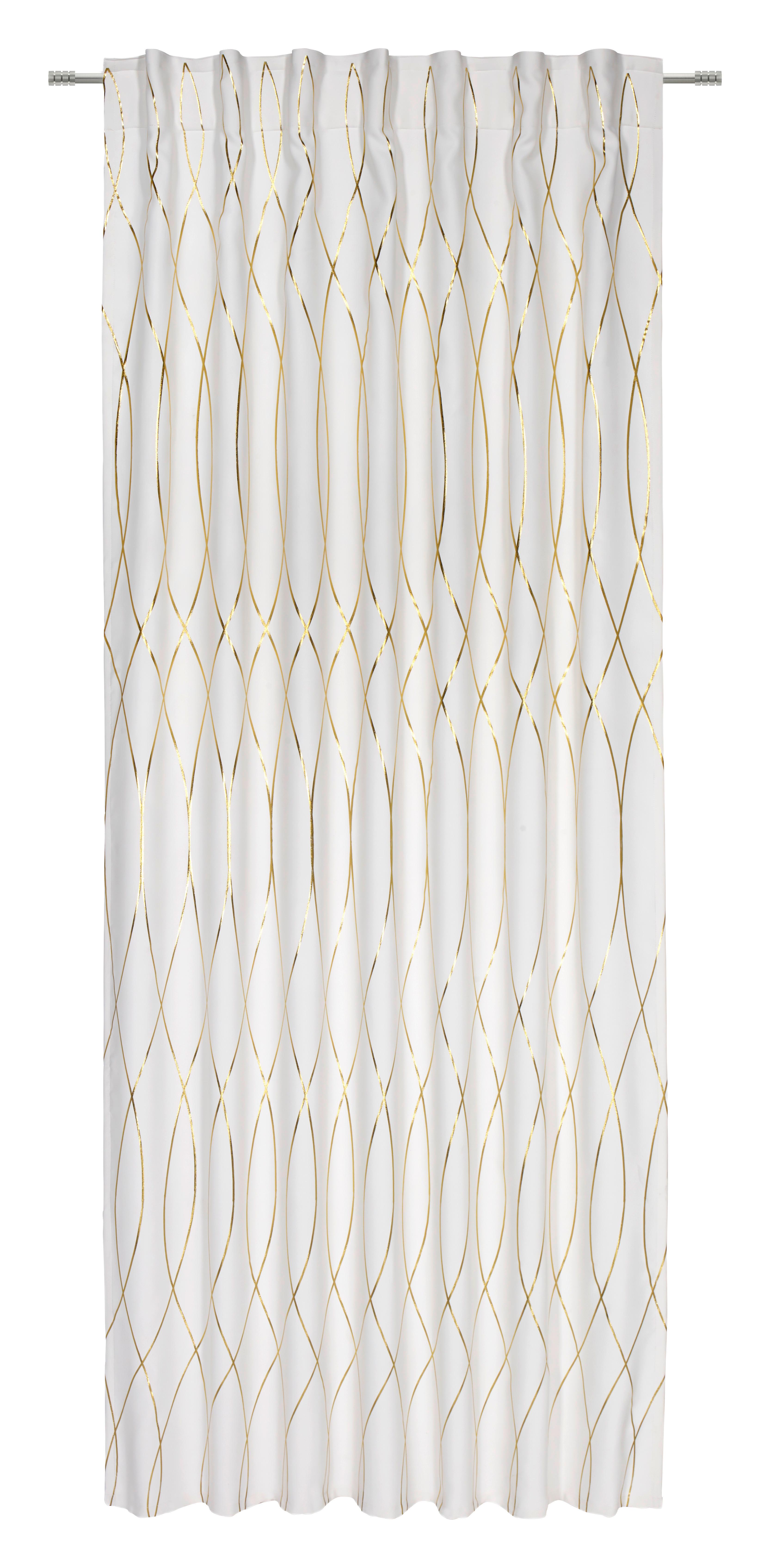 MÖRKLÄGGNINGSGARDIN GLAMOUR - vit/guldfärgad, Lifestyle, textil (140/245cm) - Mömax