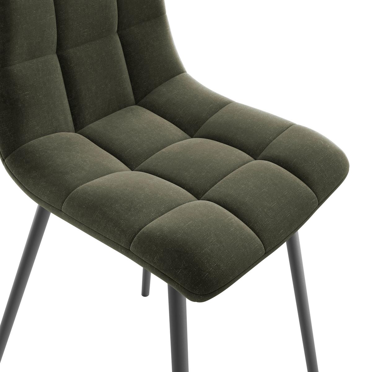 Stol Lech, Temno Siva - črna/temno zelena, Konvencionalno, kovina/tekstil (45/88/55cm)