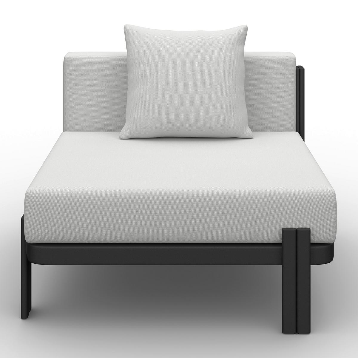 Loungegarnitur Cherry Hellgrau Outdoorstoff/Metall - Hellgrau/Schwarz, MODERN, Kunststoff/Textil (265/73,5/265cm) - Bessagi Garden