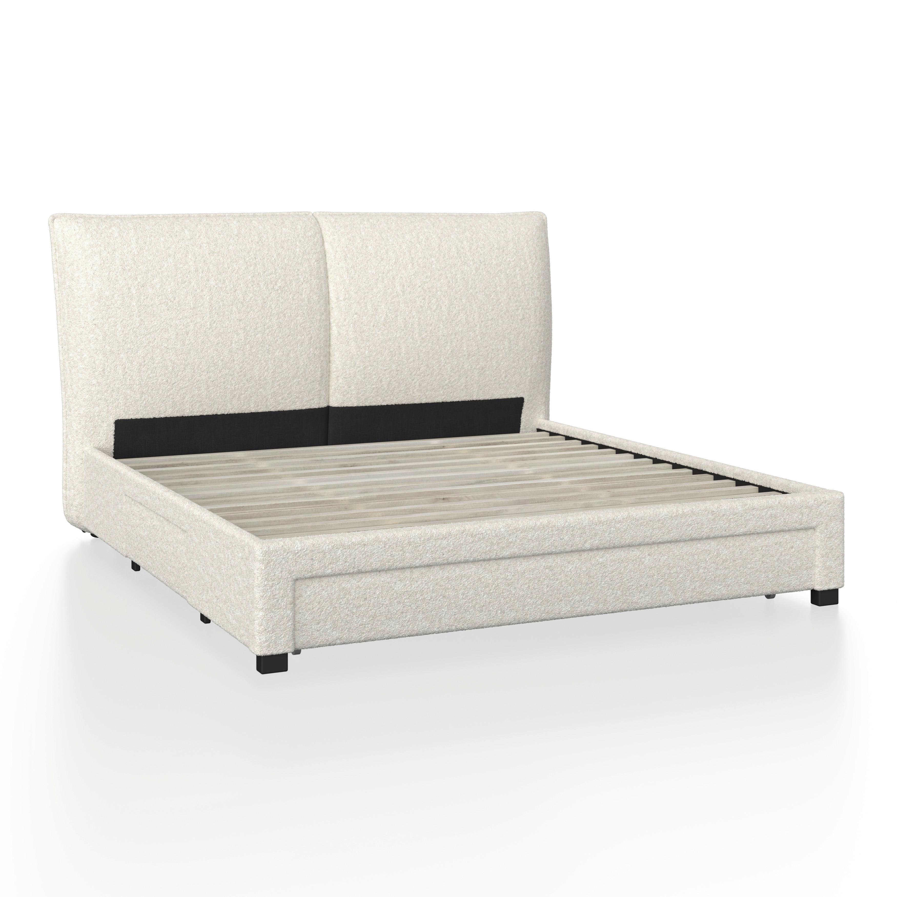Oblazinjena Postelja Elli, 180x200, Krem - svetlo rjava/črna, Moderno, tekstil/leseni material (180/200cm) - Bessagi Home