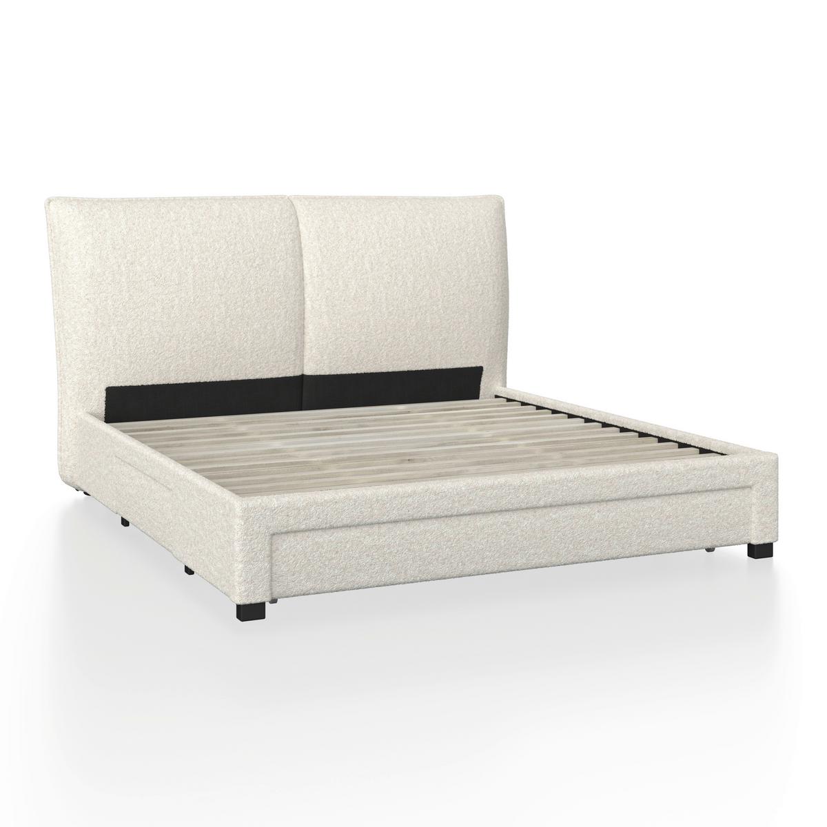 Polsterbett Elli ca. 180x200 cm Elfenbein - Hellbraun/Elfenbein, Modern, Holz/Holzwerkstoff (180/200cm) - Bessagi Home
