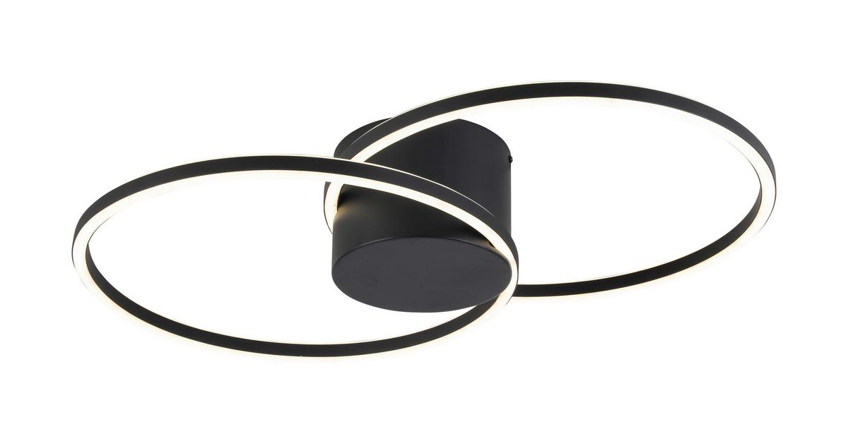 Led Mennyezeti Lámpa Elian - fekete, Modern, műanyag/fém (71/45/13cm) - Visiona