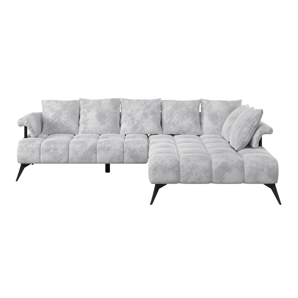 Kutna Garnitura Vanessa New - svijetlo siva/crna, Moderno, tekstil/metal (297/200cm) - Modern Living