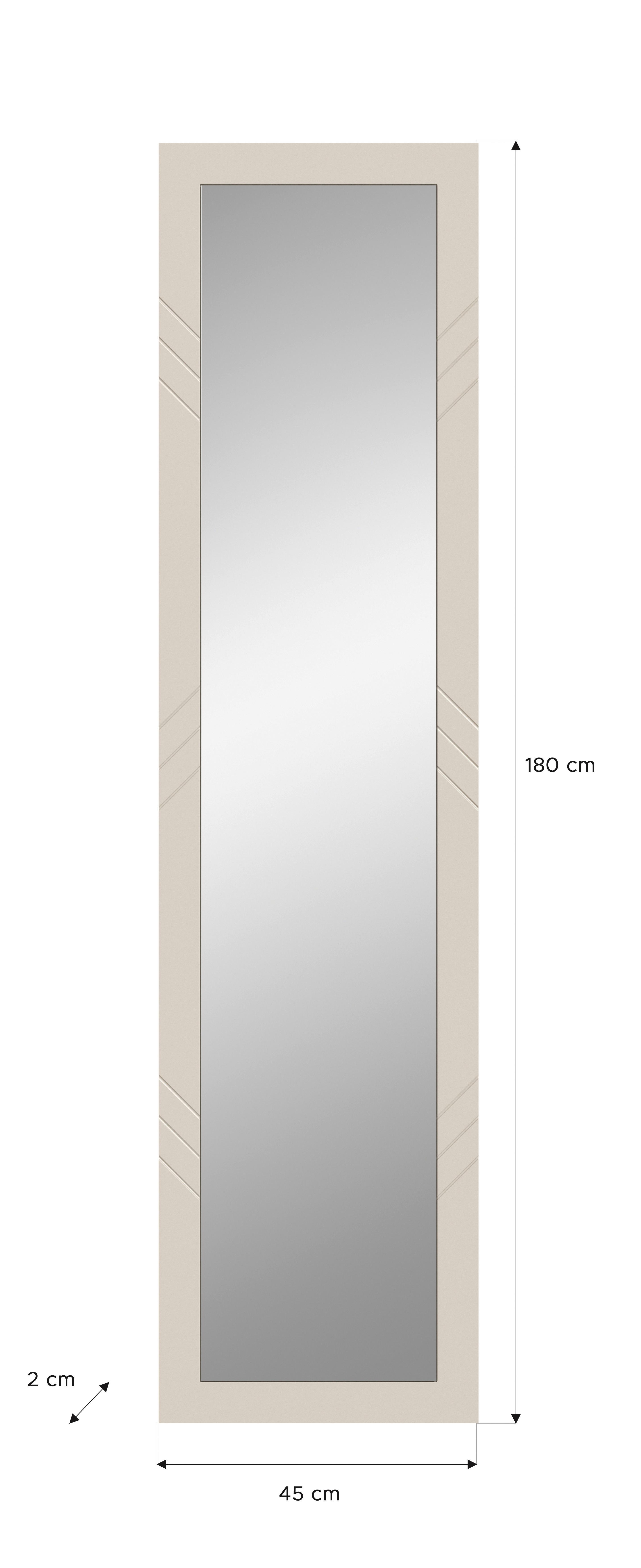 Spiegel Notes ca. 45x180 cm Sandbeige - Sandfarben, Design, Glas/Holzwerkstoff (45/180/2cm) - MID.YOU