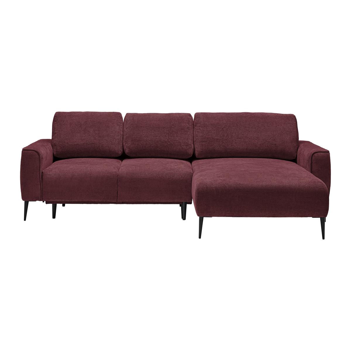 Ecksofa Custom Bordeaux - Bordeaux/Schwarz, MODERN, Textil/Metall (255/164cm) - Mömax