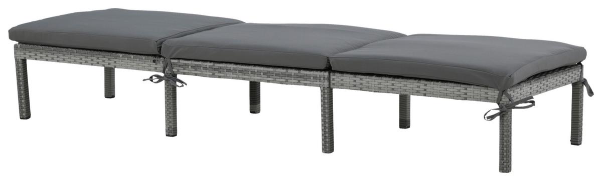 Gartenliege Bilbao ca. 59x84x198 cm Grau - Grau, KONVENTIONELL, Kunststoff/Textil (59/84/198cm) - Gardenson