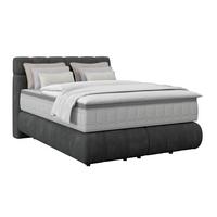 Boxspring Krevet Nobu - crna/antracit, Trend, drvo/tekstil (140/200cm) - Premium Living