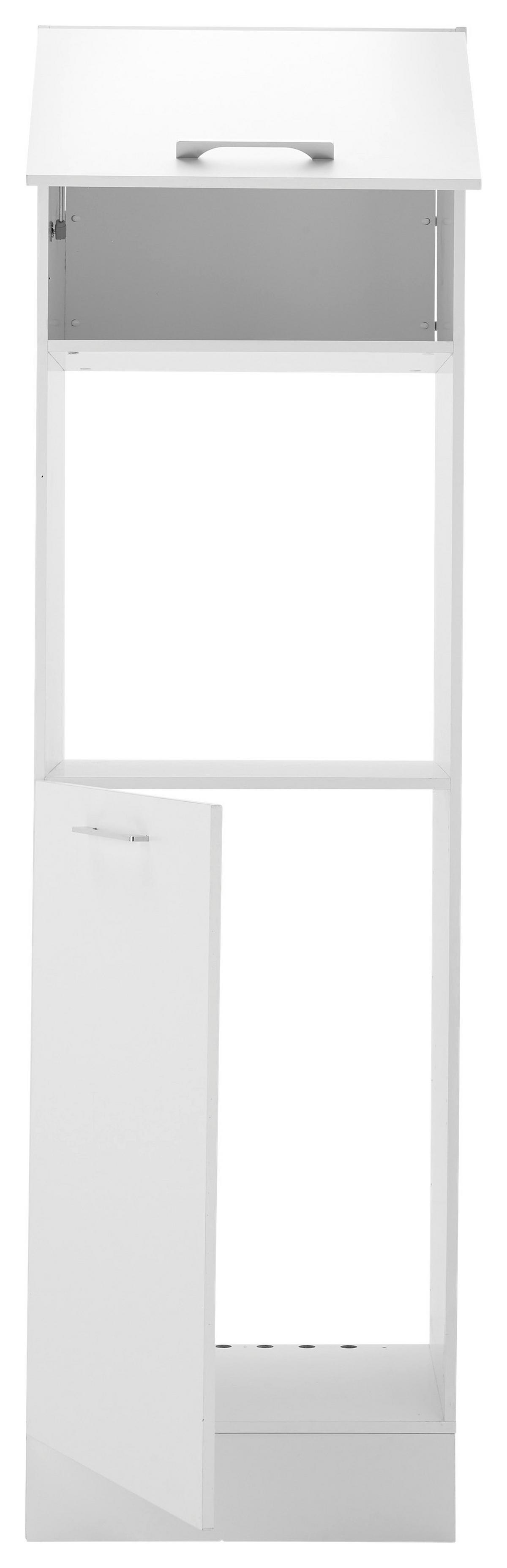 Szekrény Beépíthető Gépekhez Turin Bks 60 White - krómszínű/fehér, Trend, faalapú anyag/fém (60/211/57cm) - MID.YOU