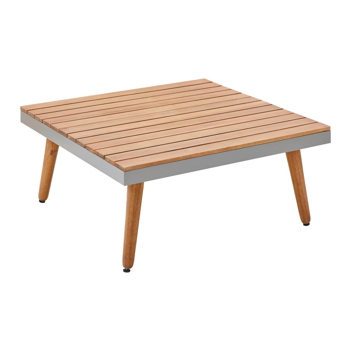 Loungegarnitur Lanciano Grau Akazie/Metall/Outdoorstoff - Dunkelgrau/Grau, MODERN, Holz/Metall (257/68/74cm) - Bessagi Garden