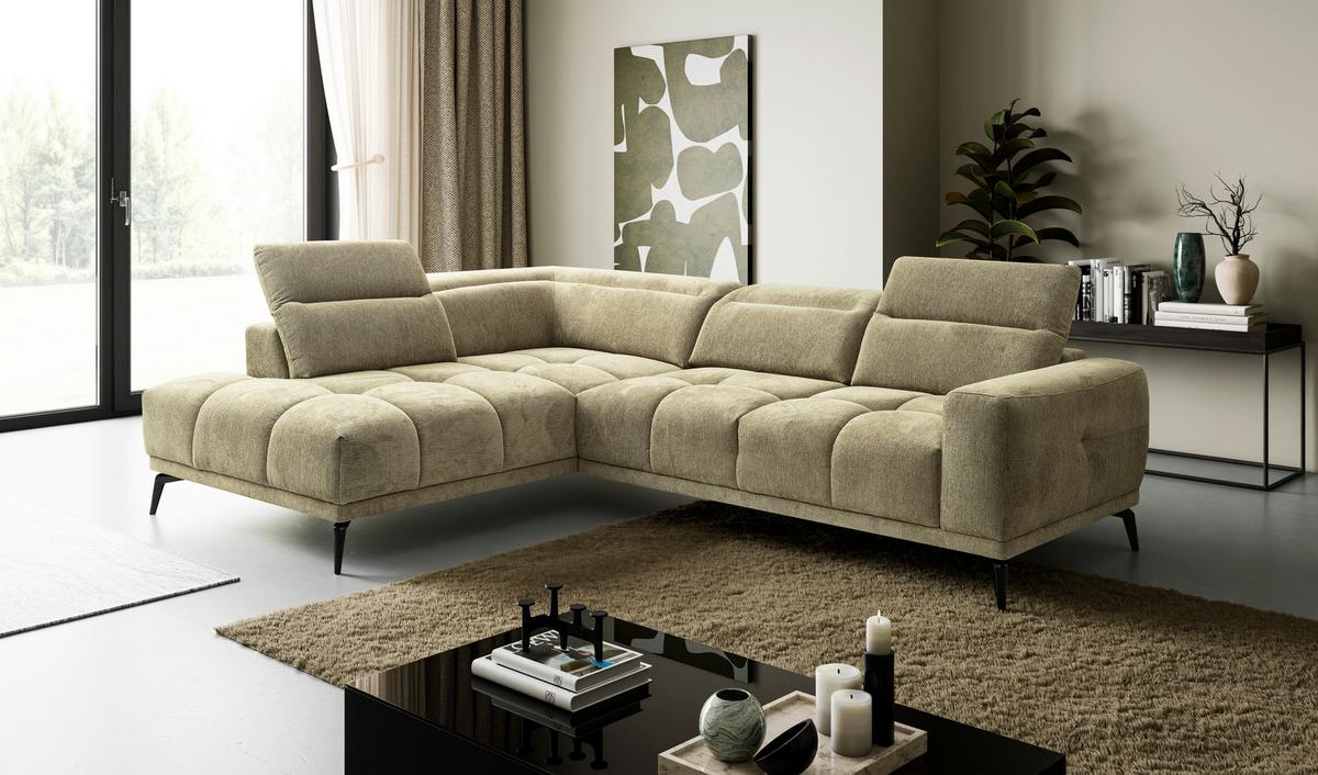 Kutna Garnitura Elch - zelena/crna, Moderno, tekstil/metal (214/81-96/281 CMcm) - Premium Living