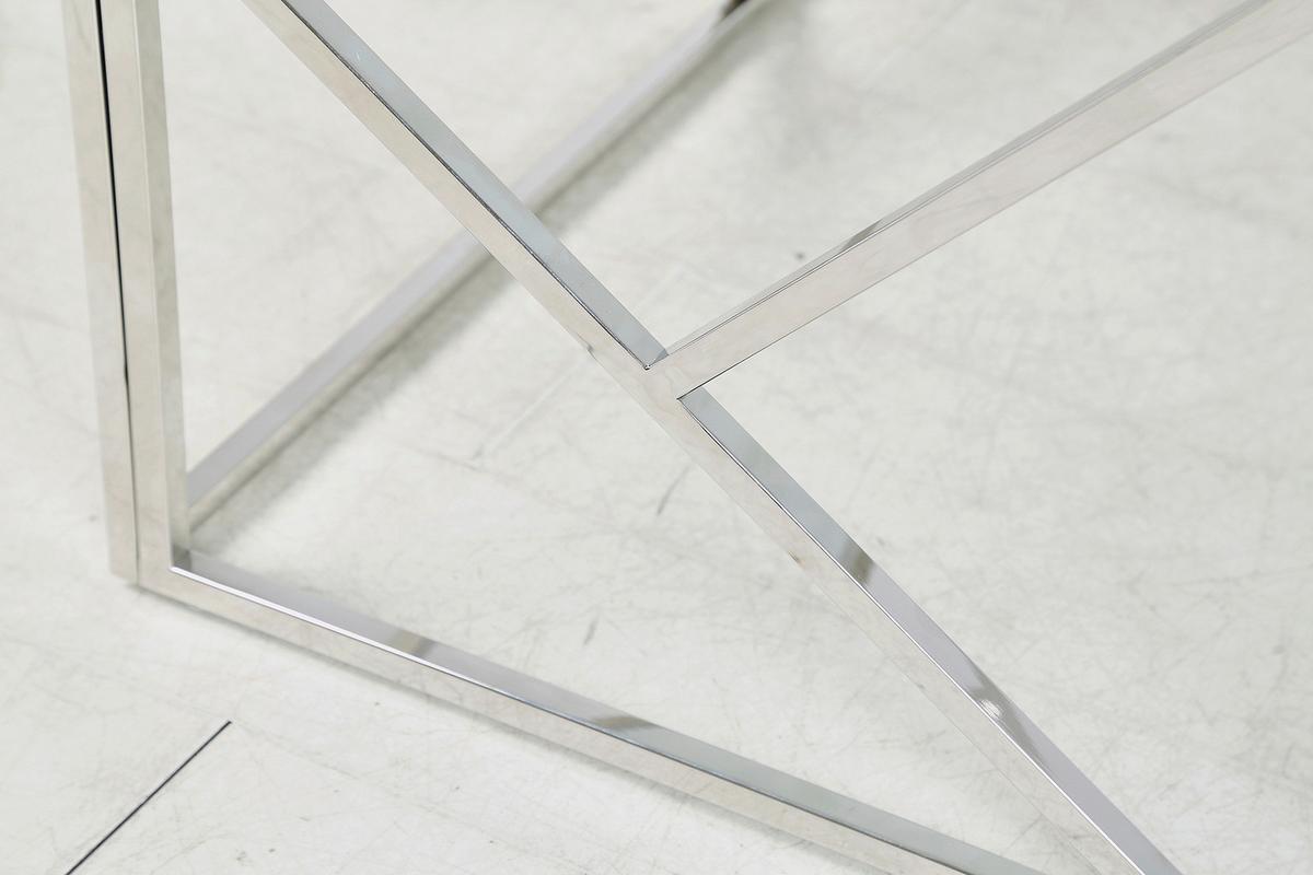 Klubska Miza Steel, Srebrna - srebrne barve/prozorno, Design, kovina/steklo (120/60/45cm) - Livetastic