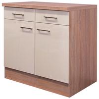 Kuhinjska Spodnja Omarica Nepal, Kašmir, Barva Hrasta - barve nerjavečega jekla/kašmir, Moderno, kovina/leseni material (80/86/60cm) - FlexWell