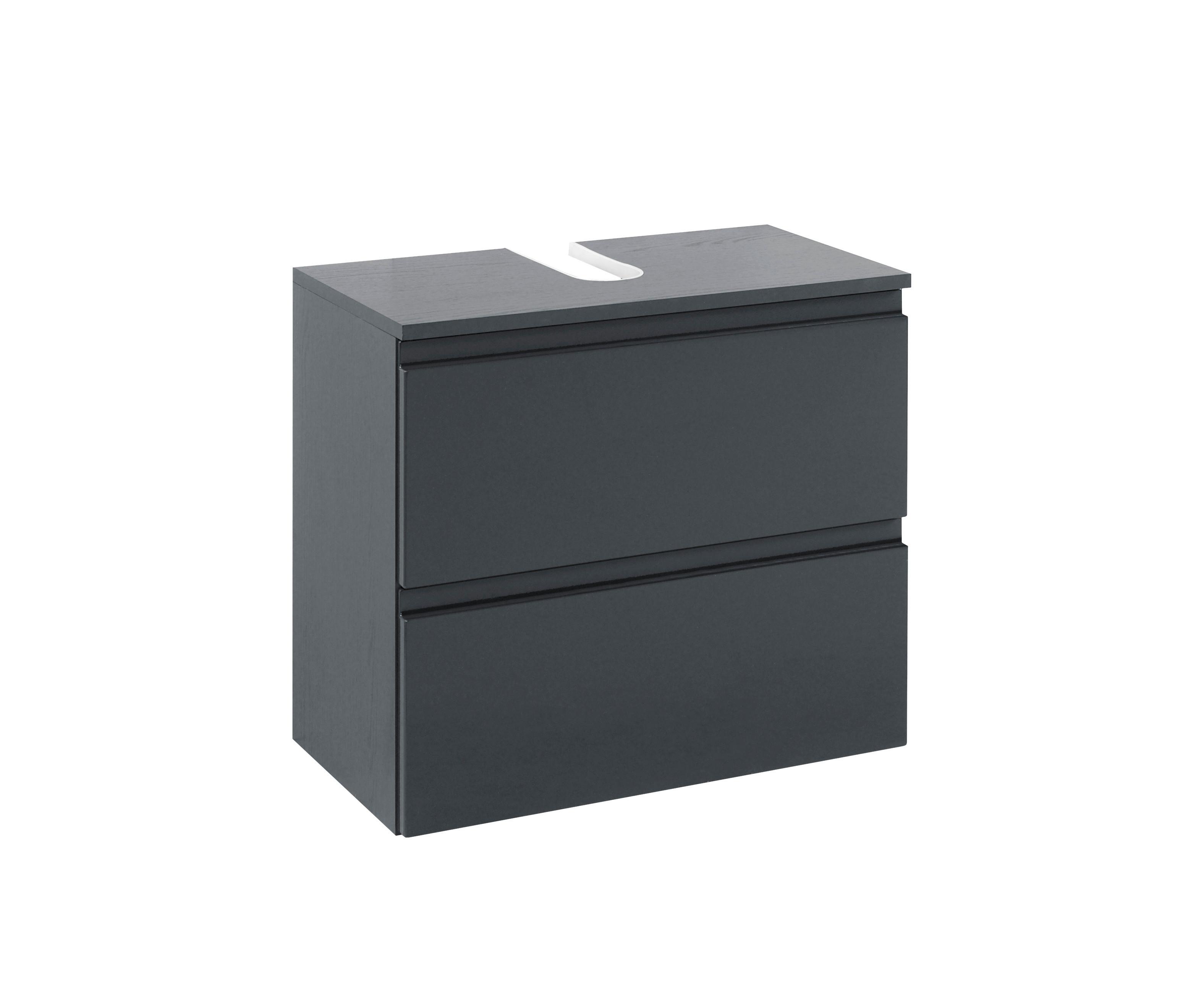 Waschbeckenunterschrank ca. 60x53 cm Cardiff Grau - Graphitfarben, Design, Holzwerkstoff (60/53/35cm) - Held