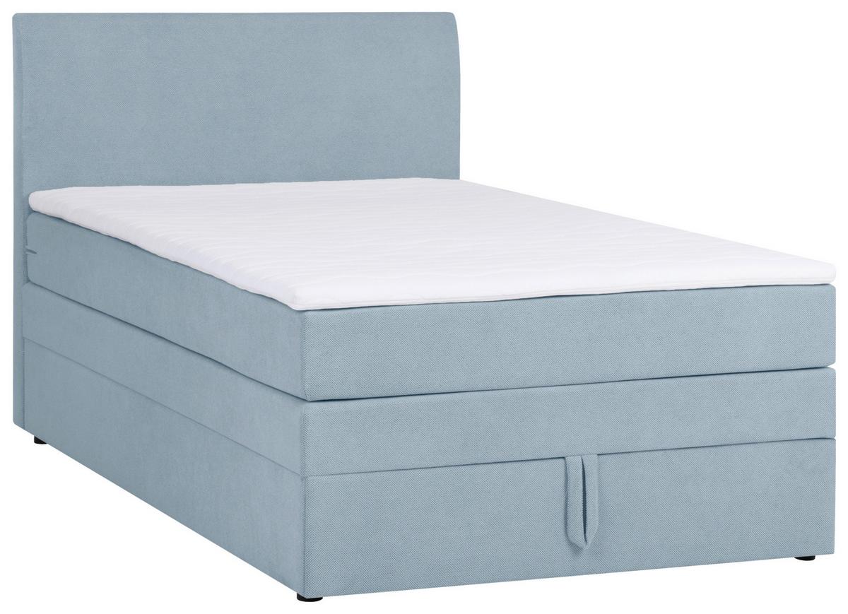 PAT BOXSPRING WICKIE - albastru deschis, Konventionell, lemn/metal (120/200cm)