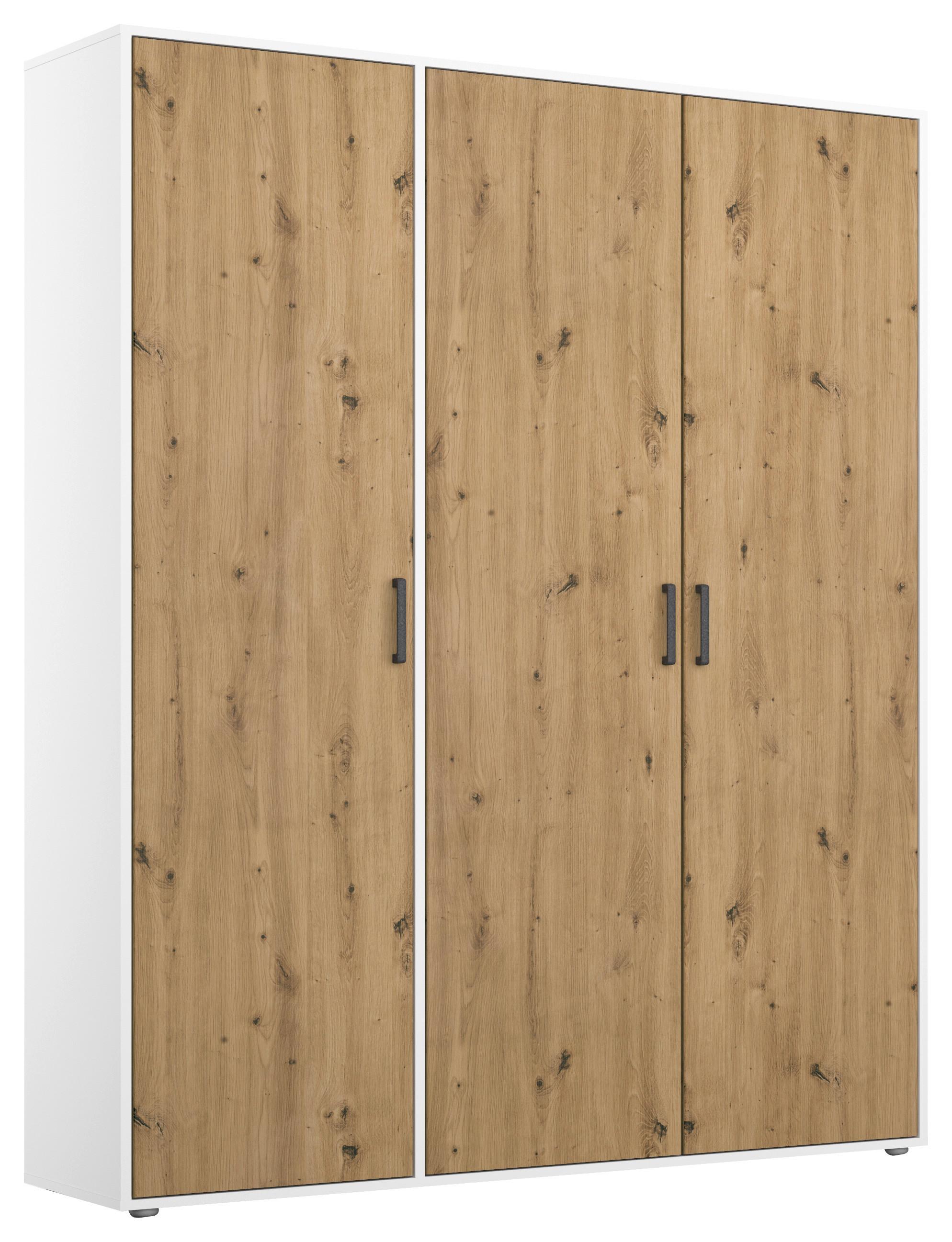 Ormar S Klasičnim Vratima Voyager - bijela/siva, Moderno, drvni materijal/plastika (140/194/53cm) - Modern Living