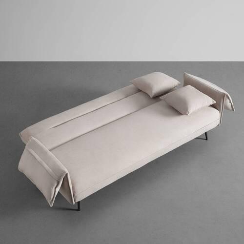 Schlafsofa Lana Beige Webstoff - Beige/Anthrazit, MODERN, Holz/Textil (193/117/25,5cm) - Bessagi Home