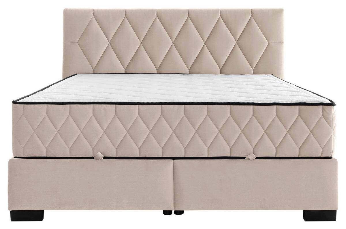 Box Ágy Ever - bézs, Konventionell, faalapú anyag/textil (160/200cm)