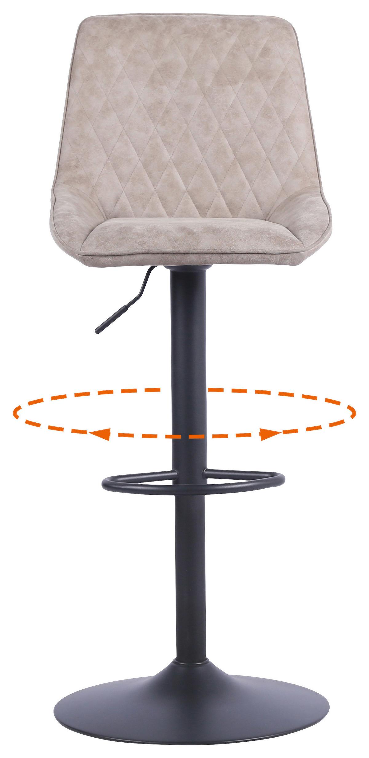 Taburet de bar BETA - bej/negru, Basics, lemn/metal (45/96-116/54cm) - Mömax