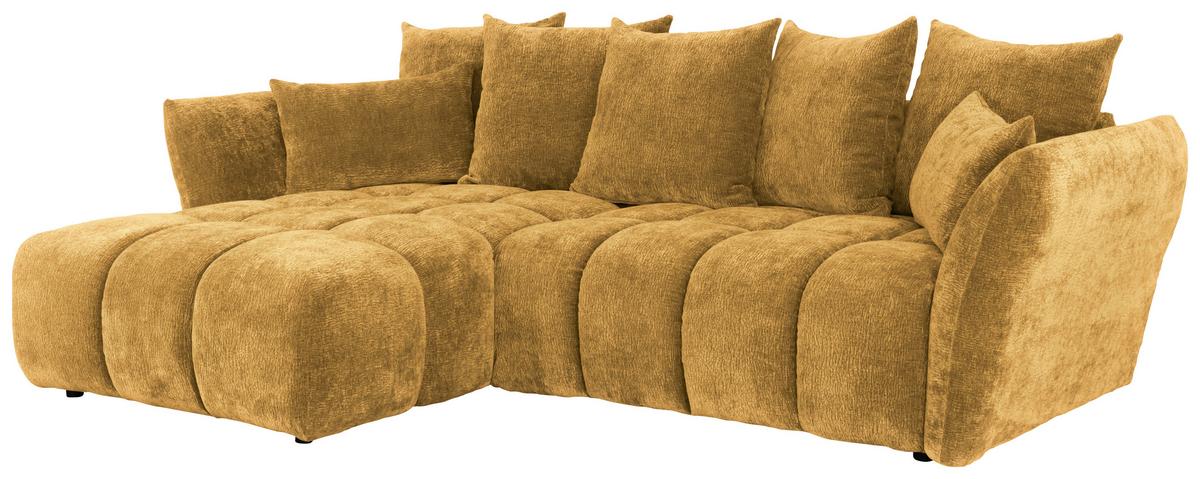 Ugaona Garnitura Cammellio - senf žuta/crna, Moderno, tekstil (296/75-95/189cm) - Mömax