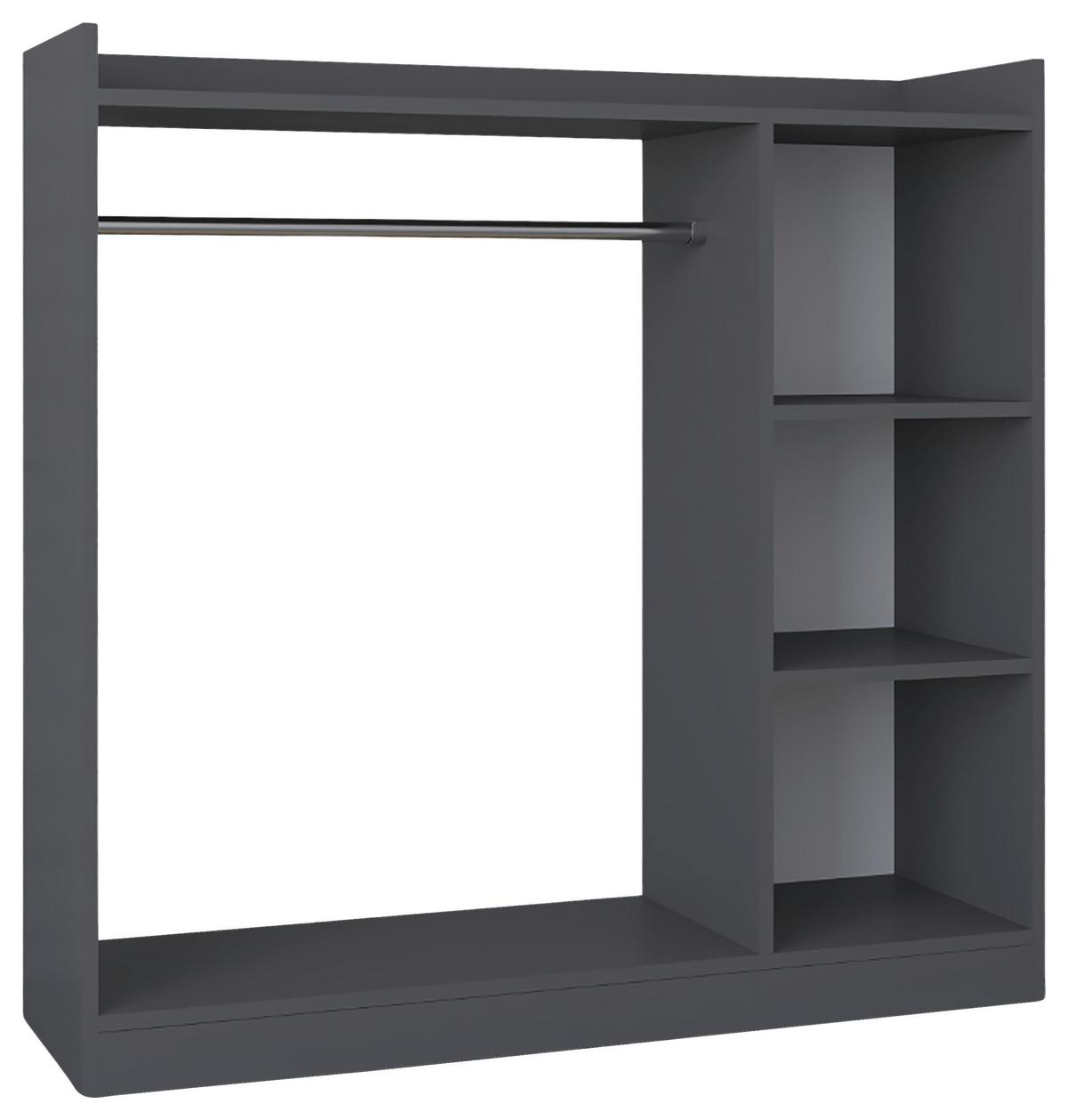 KLEIDERSCHRANK PALOSA M - Anthrazit, Design, Holzwerkstoff (124/120/35cm) - MID.YOU