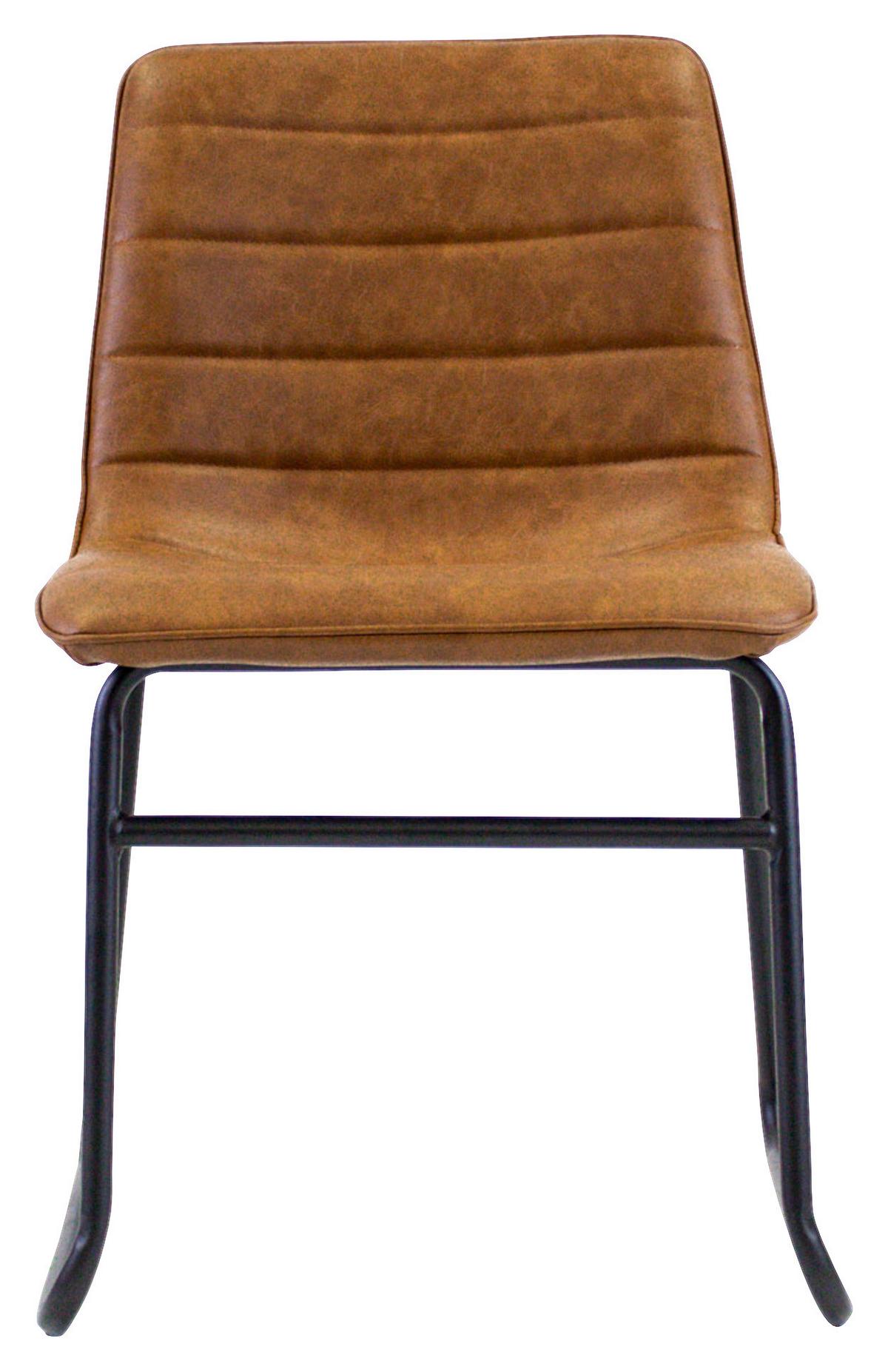 STUHL MILAN - Cognac/Schwarz, KONVENTIONELL, Kunststoff/Textil (48/77/56cm) - MID.YOU