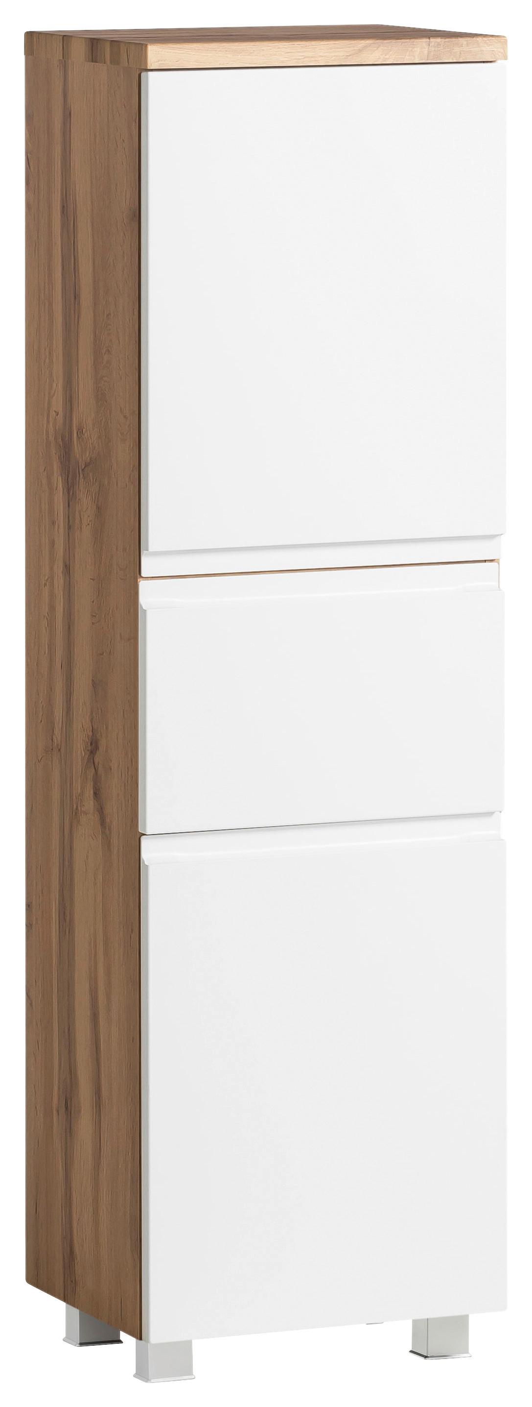 Midischrank Varese ca. 40x130 cm Weiß/Eiche - Eiche Wotan/Weiß, MODERN, Holzwerkstoff (40/130/35cm) - Held