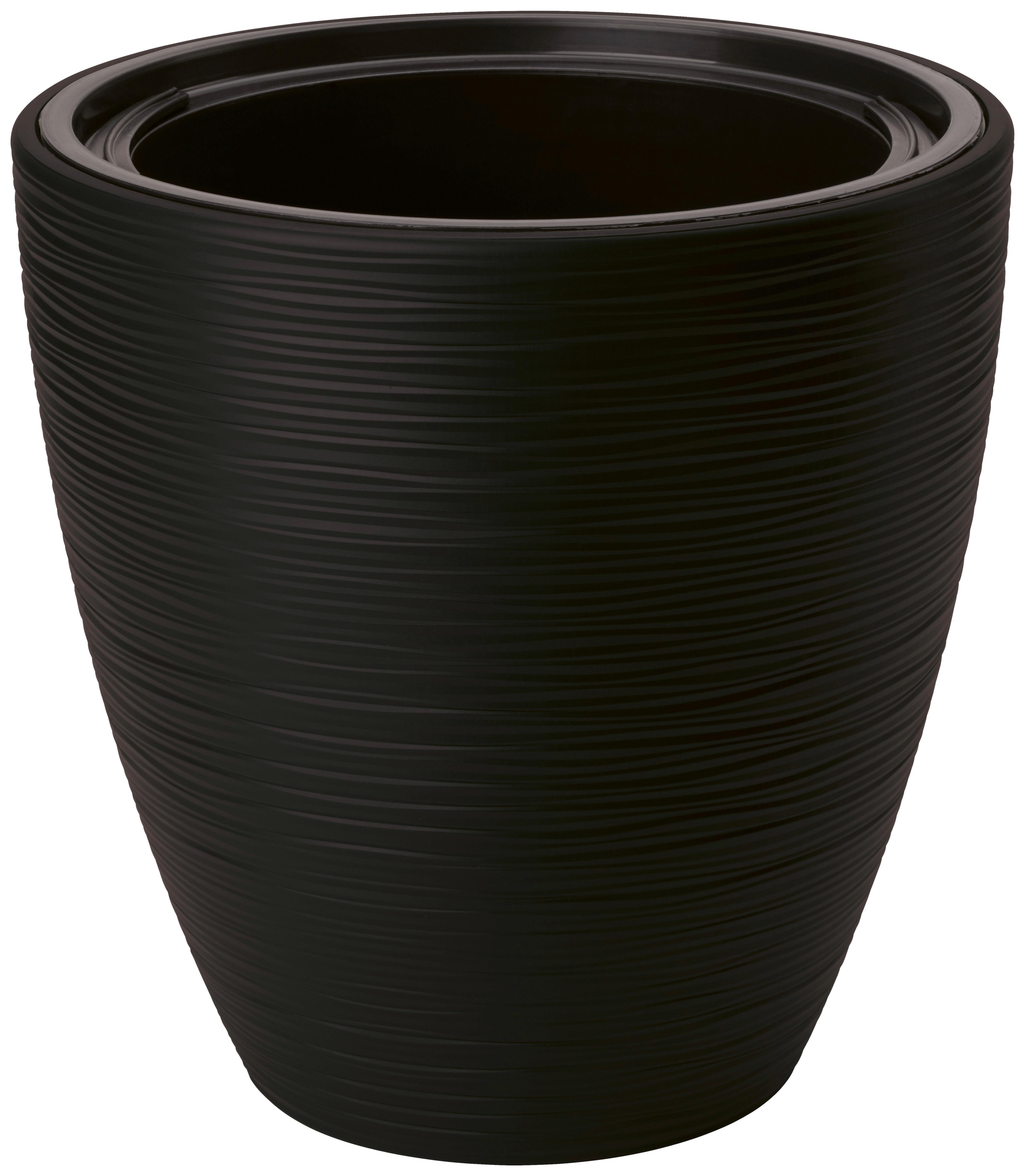 Virágkaspó Gubo - fekete, Konventionell, műanyag (38,5/42cm)
