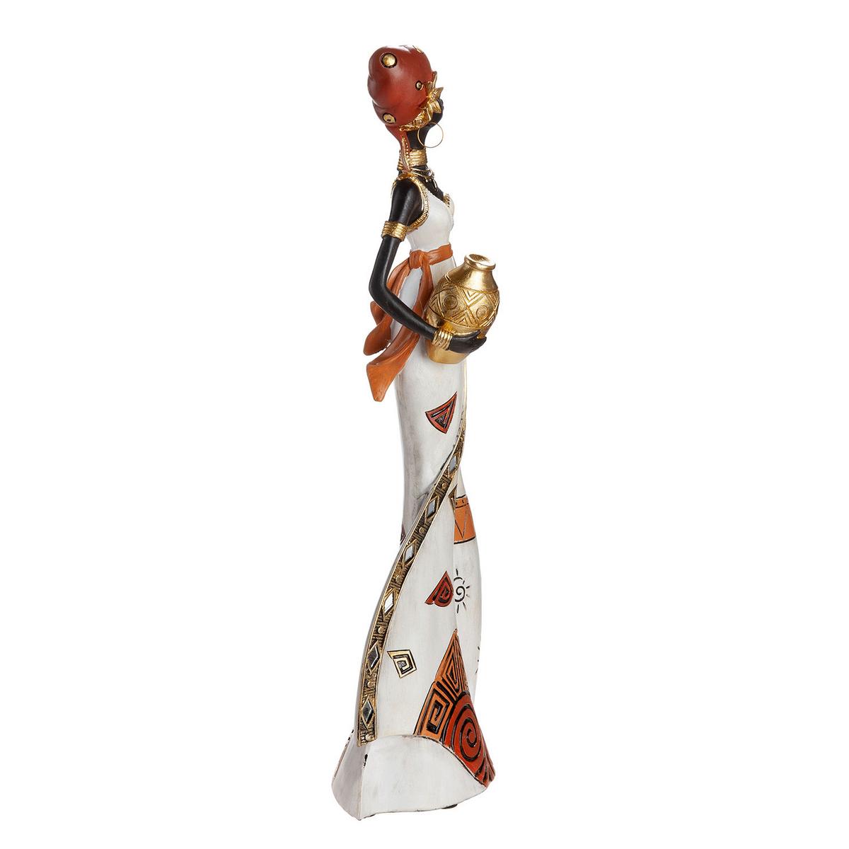 Skulptur Figur Schönheit Imara Orange/Rot/Schwarz/Weiß - Rot/Schwarz, Basics, Kunststoff (16,5/44/9,5cm)