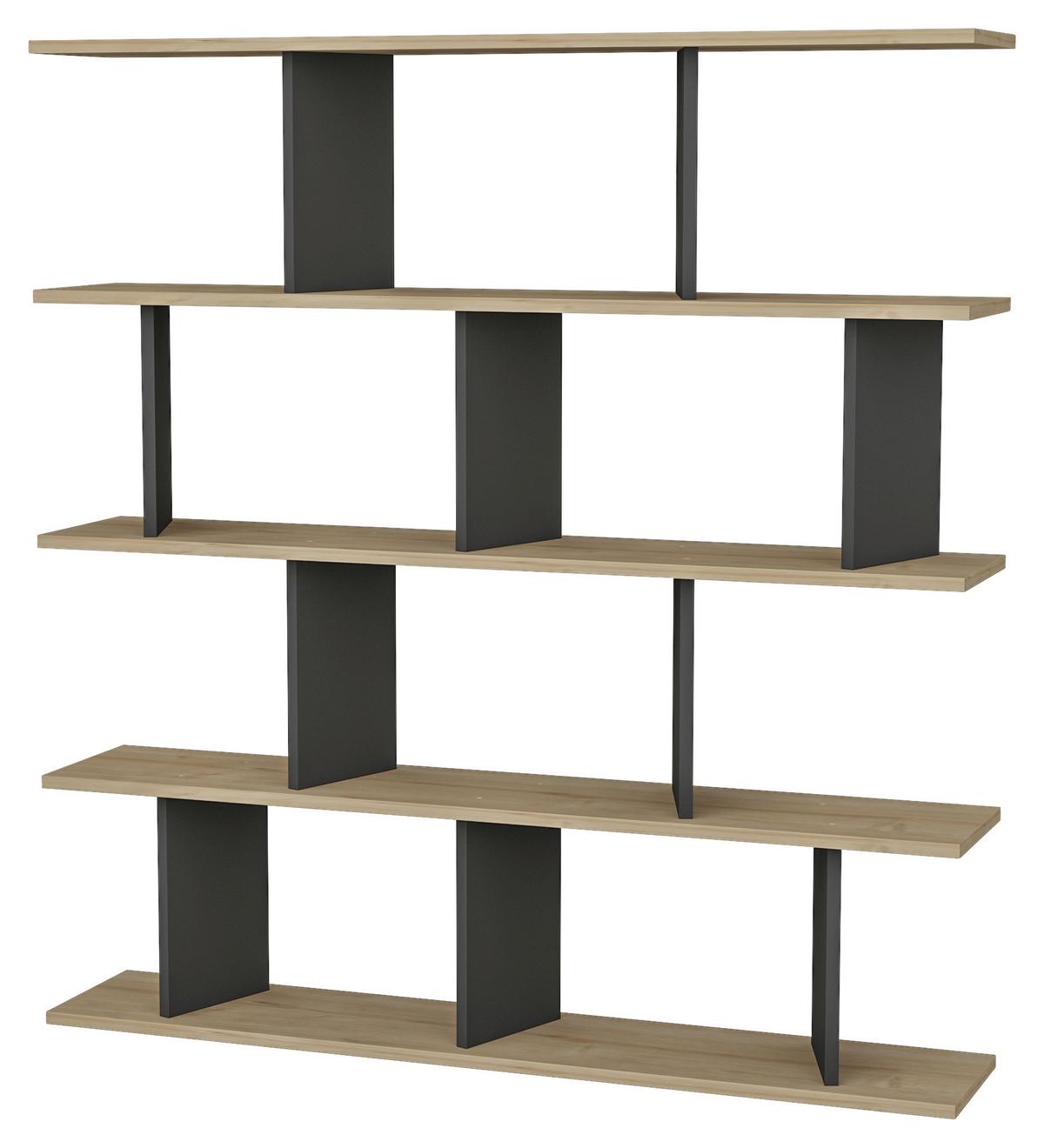 REGAL JORIN STANDREGAL - Anthrazit, Design, Holzwerkstoff (130/137/25cm) - Livetastic