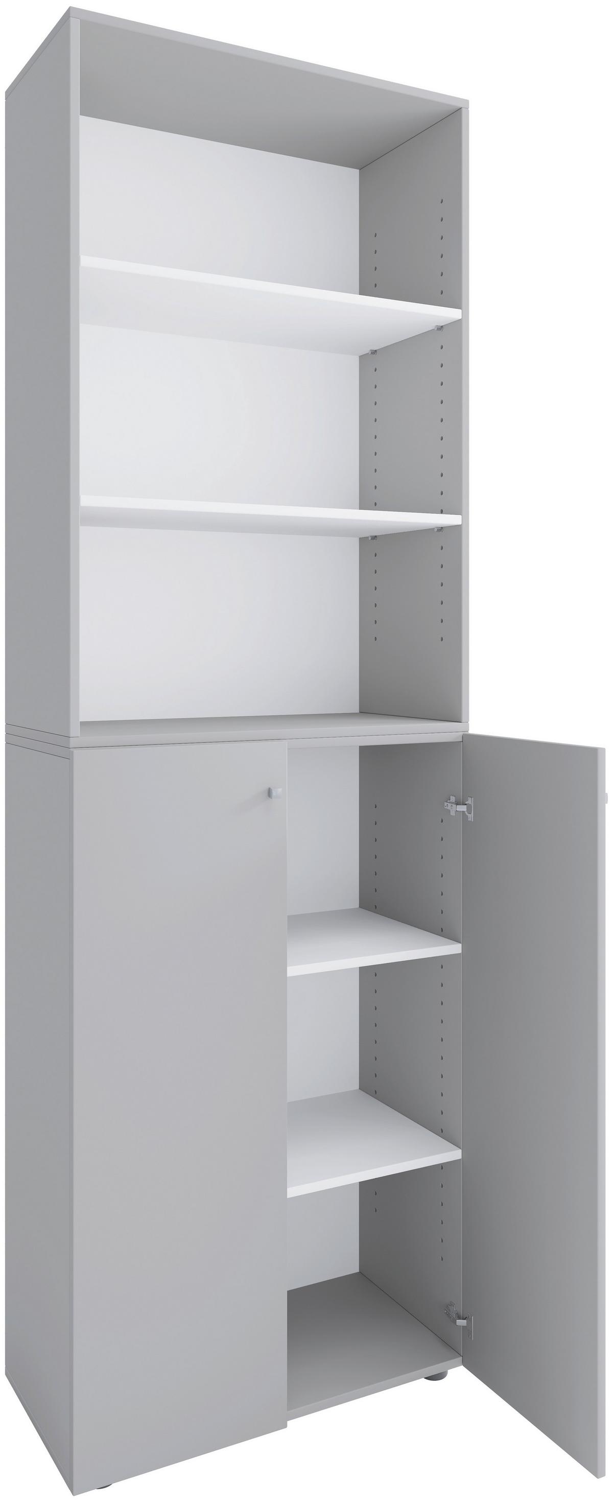 Arhivska Omara Lona Xxl, Siva, Bela - siva/bela, Design, leseni material (70/220/39cm) - MID.YOU