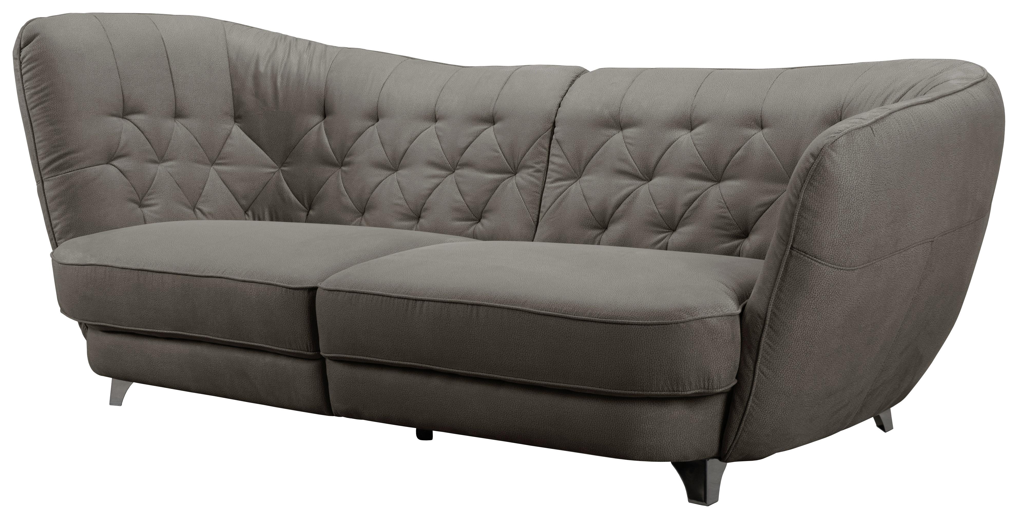 Megasofa "Retro" , dunkelbraun - Chromfarben/Dunkelbraun, MODERN, Textil/Metall (256/85/115cm) - MID.YOU